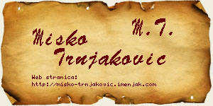 Miško Trnjaković vizit kartica